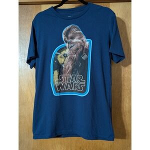 Chewbacca Star Wars Men's Size Medium Navy Blue T-shirt Disney Wookiee